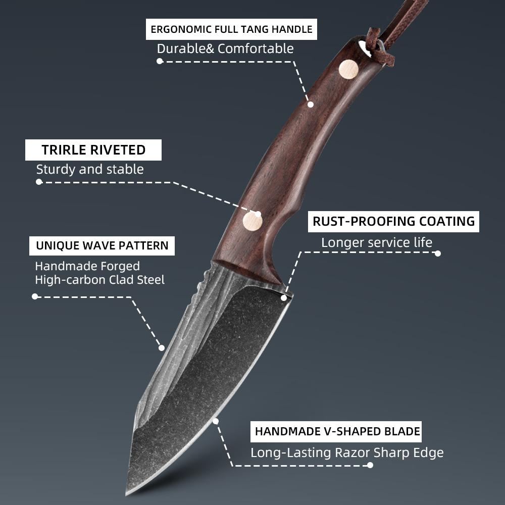 Handmade Forged Knife 4inch High Carbon Steel Mongolia Paring Knife Boning Knifes  Meat Cleaver Butcher Knife Chef Knife