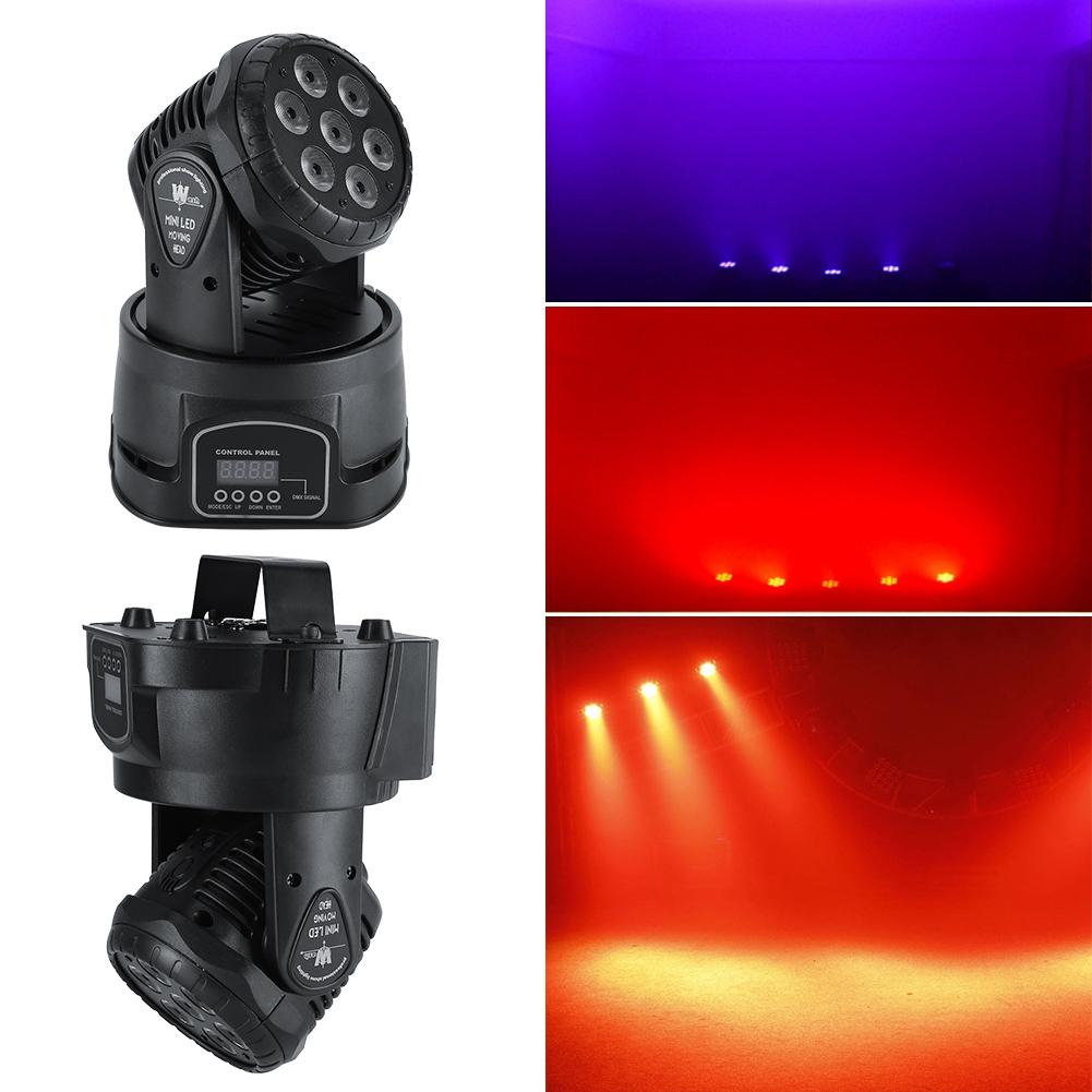 7LED RGBW Moving Head Stage Disco Light DMX512 Sound Activated Effect Lights