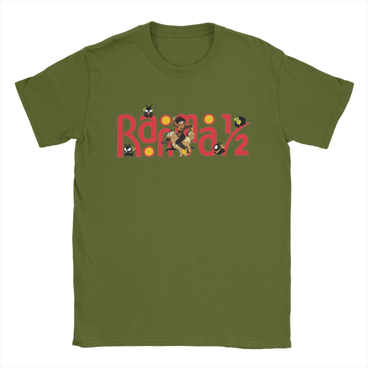 

Men T-Shirt Ryoga Ranma 1/2 P-chan Pigs Vintage Cotton Tee Shirt Short Sleeve T Shirt Round Neck Tops Unique 4XL