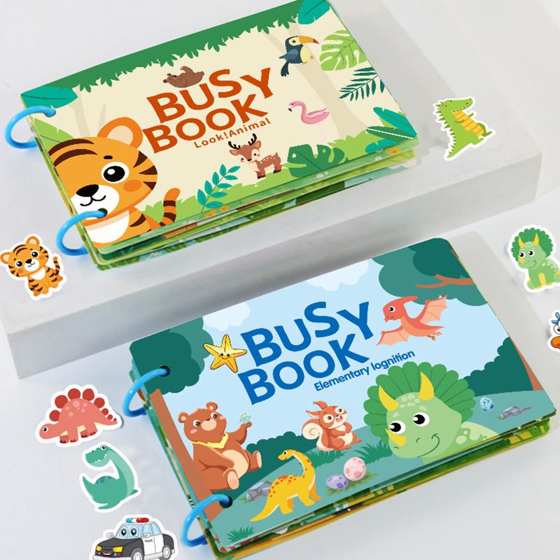 1 Set Interactive Busy Book Reusable Tear&Stick Activity Card DIY Quiet Book Montessori Hands‑On Learning Prop Surprise Gift ZYF