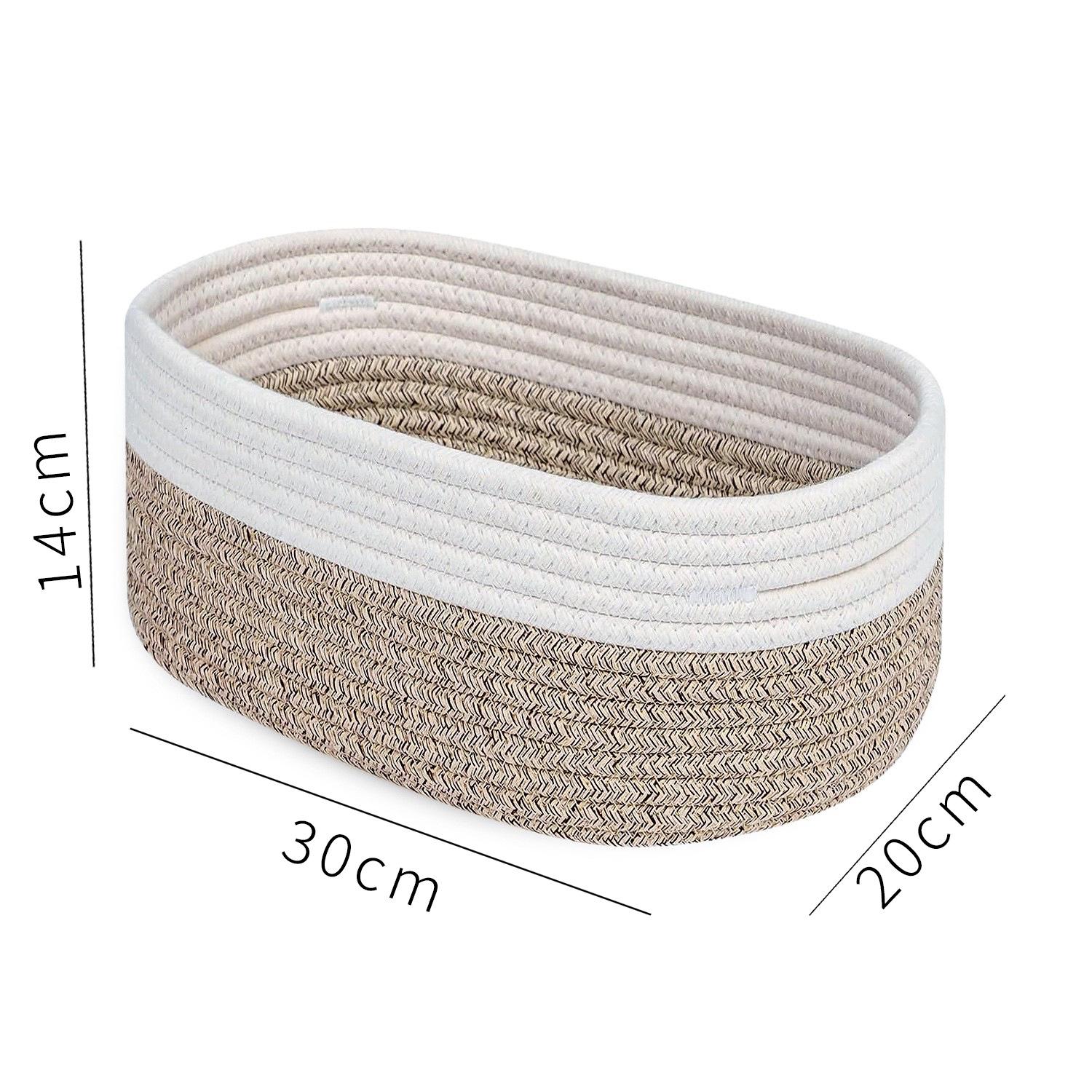 Плетеная корзина из хлопковой веревки: Настольный органайзер и хранение игрушек 30*20*14cm