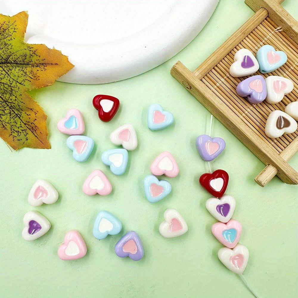16/30/50pcs Acrylic Love Decoration Beads Fashion Interval Beads Craft Beads DIY Bracelet Necklace Earrings Keychain