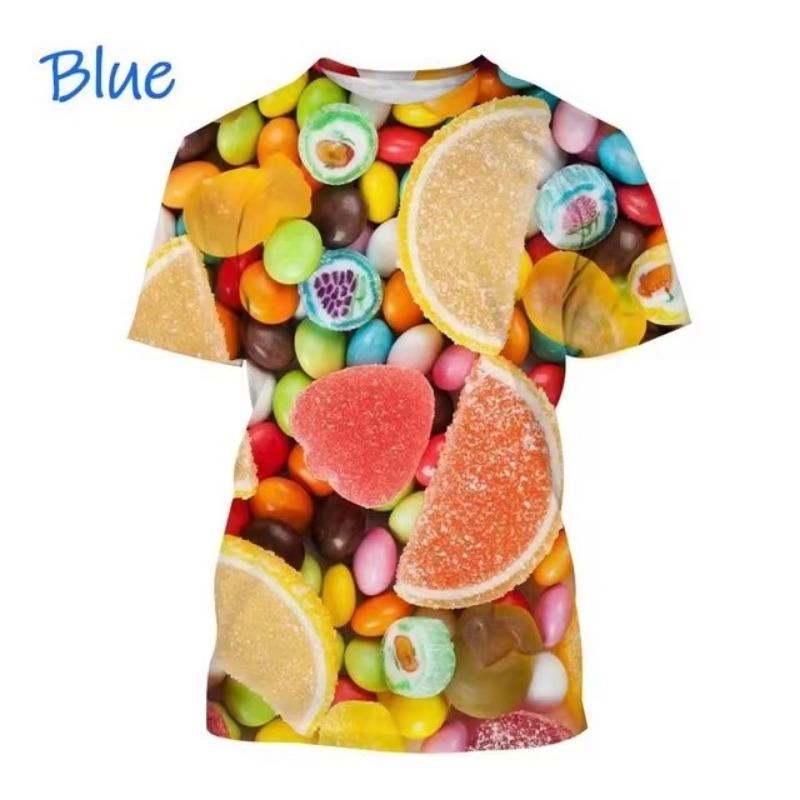 Summer Candy Chocolate Casual 3D Printing T-Shirts Unisex Men's and Women's Fashion Clothing Streatwear T-Shirts