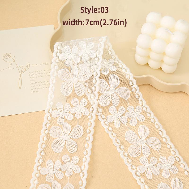 1Yards 4cm-8.5cm Wide Lace Fabric Ribbon Trim DIY Craft Clothing Sewing Supplies Curtains Tablecloths Decor Hair Bow Accessory