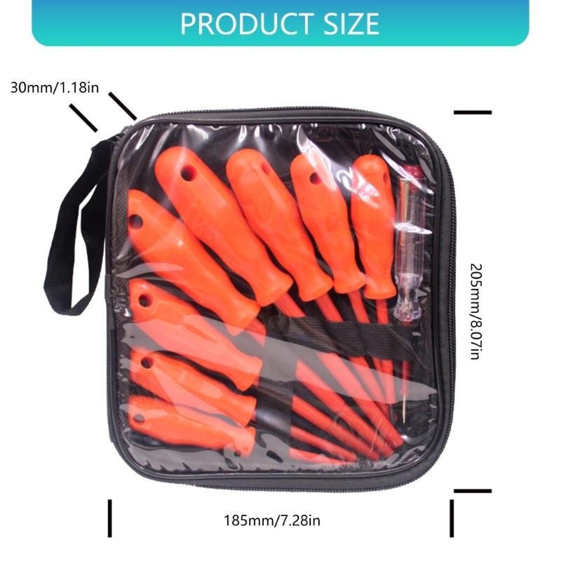 9pcs Insulated Screwdriver Set Durability AntiRust Steel Bit for Electrical Appliance Maintenance Tool AntiSkid