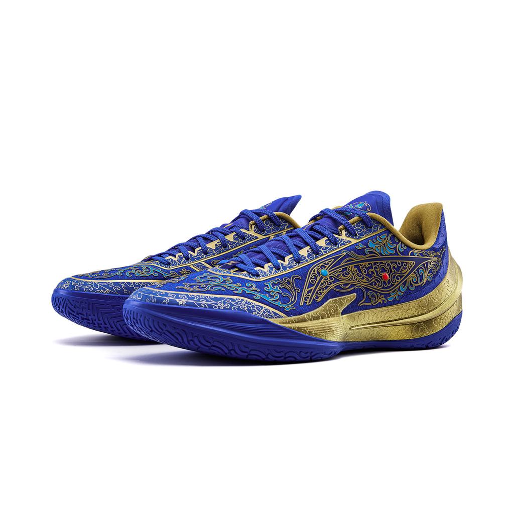 Li Ning Blade 5 V2 Dempende, Antislip, Ademende Lage Basketbalschoenen voor Heren, Blauw ABAV061-3