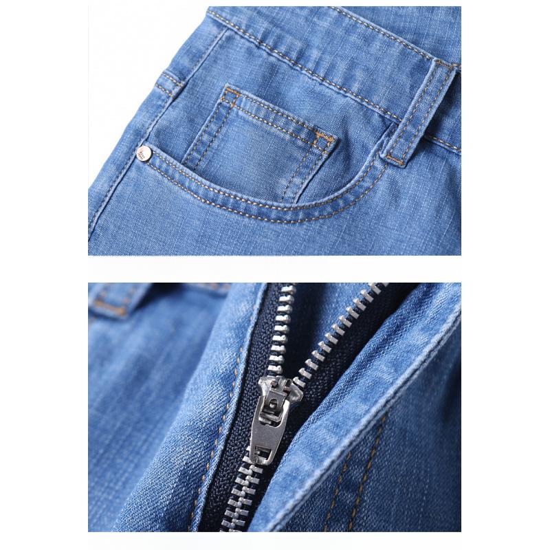 Sommer-Jeansshorts für Herren Dünner Stil 5-Punkt Mittellang Lässige Sporthosen Locker Gerade Slim-Fit Hosen
