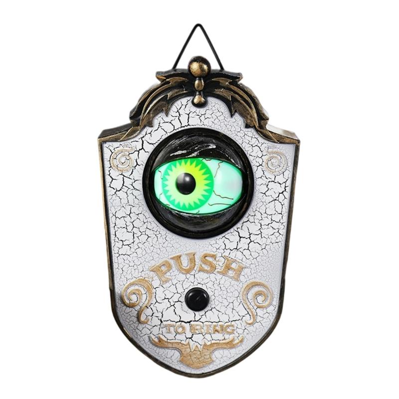 

Animated Talking Eyeball Doorbell Waterproof PVC Materials Halloween Decoration With Light Effects For Porch білий