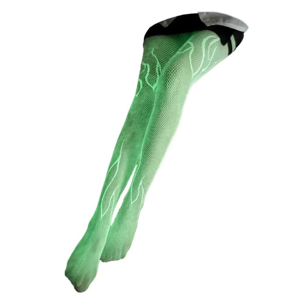Mesh Glowing Fishnet Tights Hollow Out Sexy Fishnet Stockings Cool Luminous Pantyhose  Club