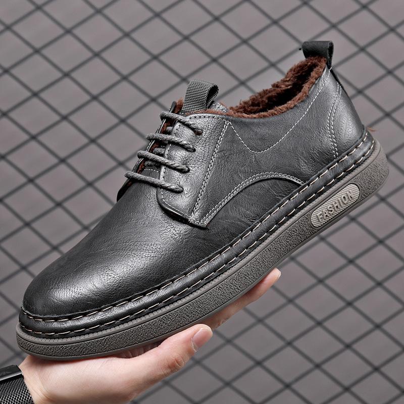 

2025 spring new leather men s leather shoes, youth Korean shoes, British casual shoes 44