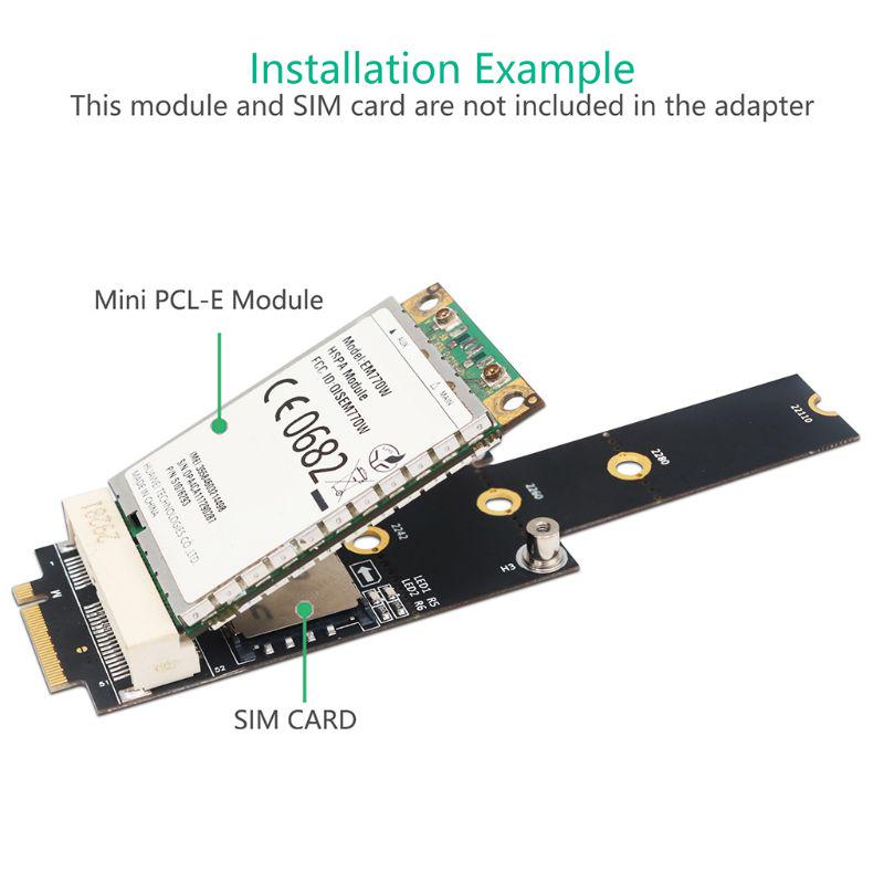 2 NGFF A E Key Card To .2 Key SSD Adapter, .2 Key SSD Convert Card For Intel AX200/AX201