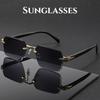 2026 New Fashion Metal Frameless Sunglasses Outdoor Travel and Cycling UV Protection Eyewear UV400 Unisex Classic Driving Shades
