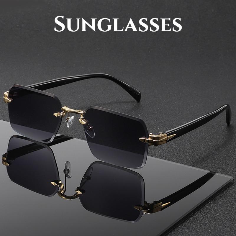 2026 New Fashion Metal Frameless Sunglasses Outdoor Travel and Cycling UV Protection Eyewear UV400 Unisex Classic Driving Shades
