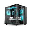 Gabinete MOOTHMUSHI para PC, Compatível com ATX, Mid-Tower, Design sem Colunas, Painel Lateral de Vidro Temperado Curvo, Silencioso e Alta Refrigeração, Adequado para Jogos/Escritório