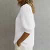 Camicia Casual da Donna con Ricami e Collo a Bambola