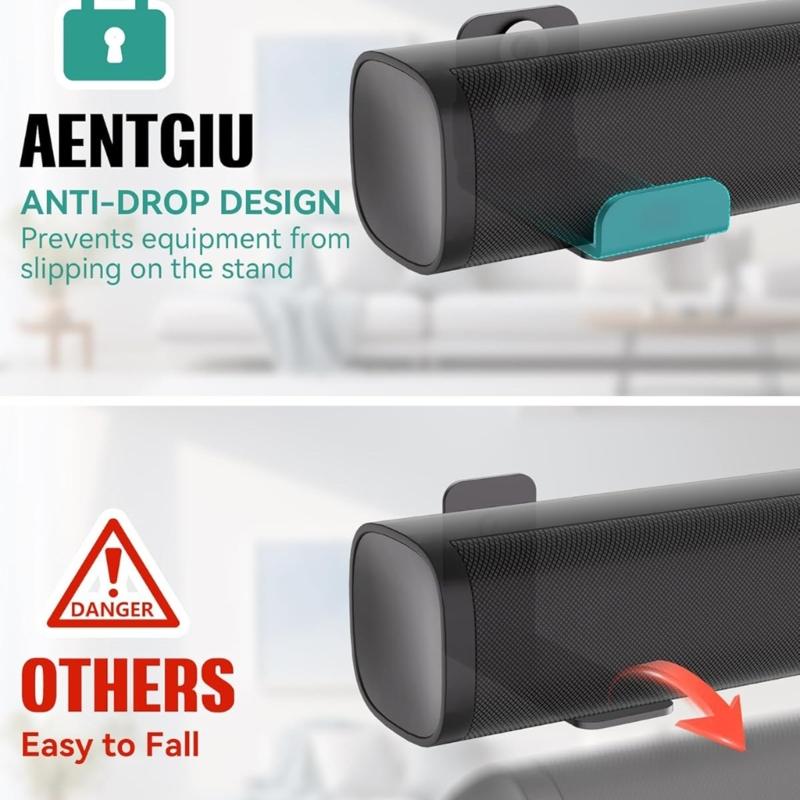 Justerbart djup Väggfäste Soundbar Högtalarfästen, Universell Passform, Högtalarstativ Flytande Fäste Håller Upp Till 30lbs