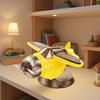 Solar Powered 360 Rotating Airplane Ornament - Car Dashboard Decor with LED Lights for Interior Styling
