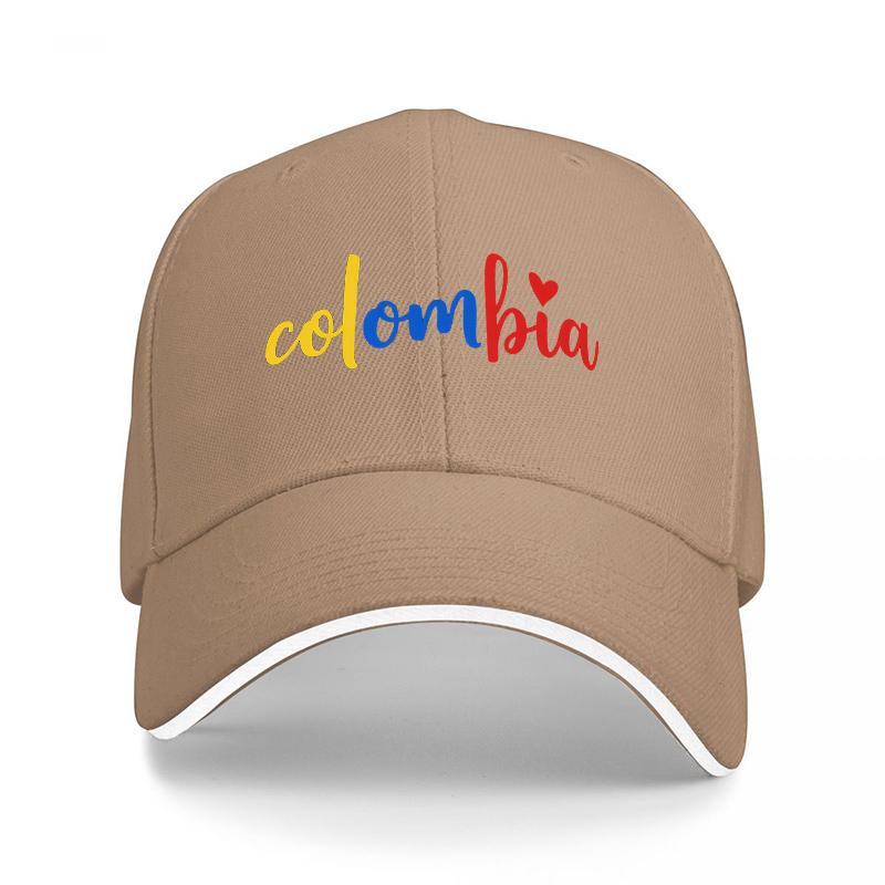 Flag Inspired Baseball Cap with Colorful Embroidered Logo Black Adjustable Hat for Men and Women