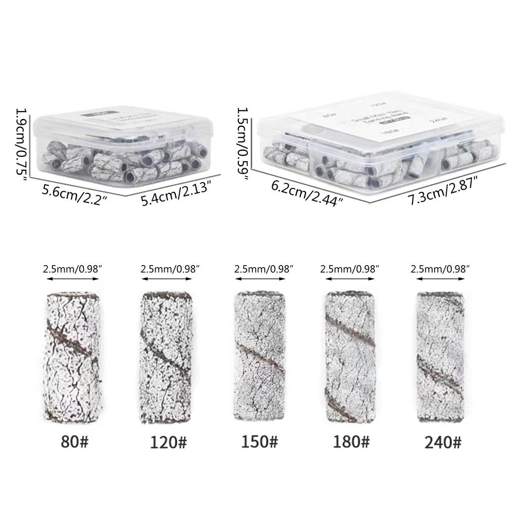 80/120/150/180/240Grit Nail Sanding Bands for Nail Drill Fine Grit Nail Sanding Bands Nail Drill Sanding Bit Manicure