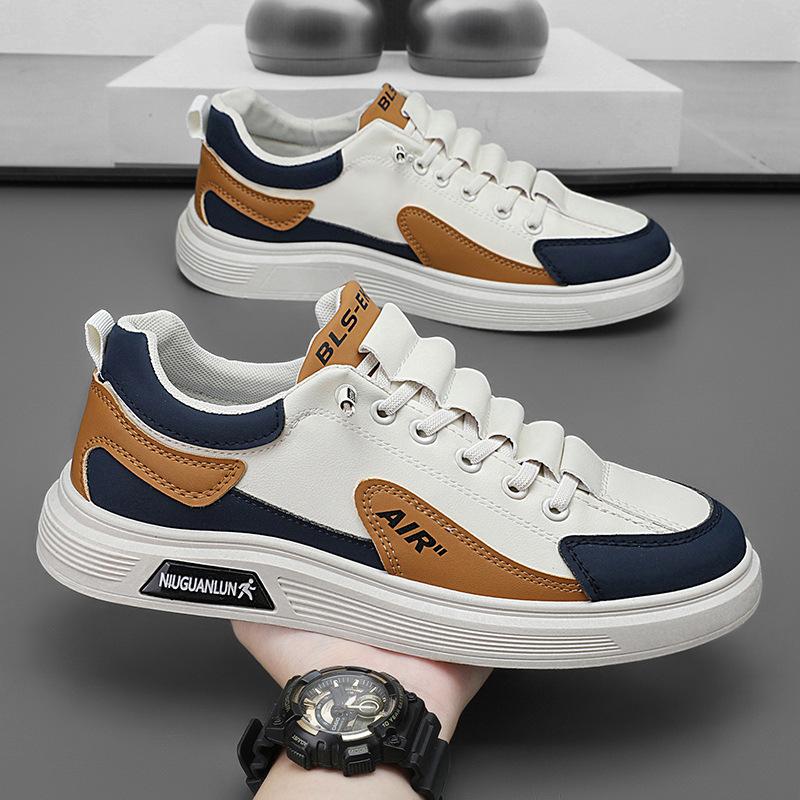 2025 Color Matching Outdoor Casual Board Shoes Fashion Low-top Lace-up Trendy Shoes Korean Version of Youth Travel Flat Men's Shoes