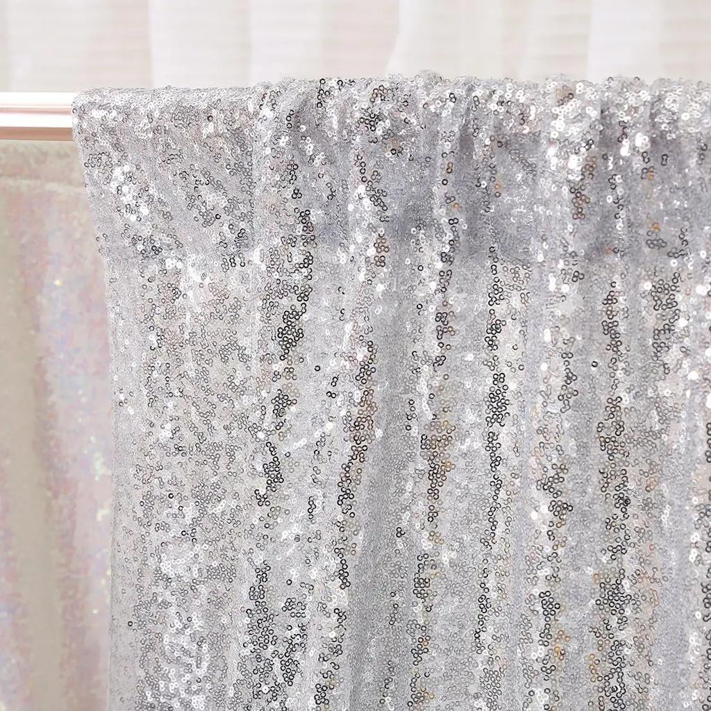 1 Panel Gold Sequin Photo Backdrop Curtain Panels Stage For Shimmer Birthday Wedding Photograph Shower Decoration Backdrop Fabric