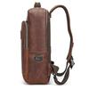 Retro Men's Crazy Horse Leather Backpack Laptop Backpack Leather Daypack Large Capacity Male Travel Backpack With USB Cable