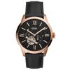 Retro Men's Automatic Watch with Black Circular Dial and Leather Strap, Casual watchME3170
