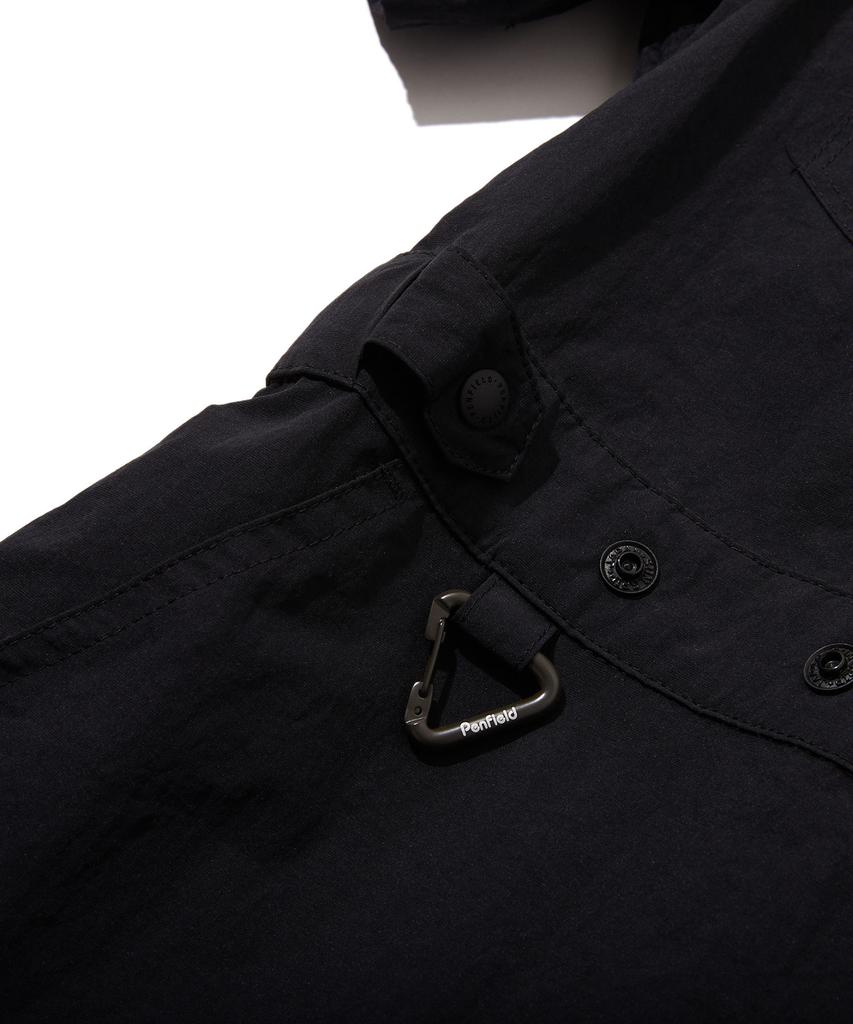 Penfield Open Collar Waist Adjustment Shirred Dress Black_Fs2Ws02F