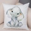 Aquarell niedliche Tier Kissenbezug Sofa Home Decor Zebra Giraffe Nilpferd Affe Löwe Fuchs Kissenbezug Kissenbezug