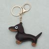 In-Stock Dachshund Cartoon Pendant Leather Dog Bag Charm Phone Case Accessory Creative Car Charm