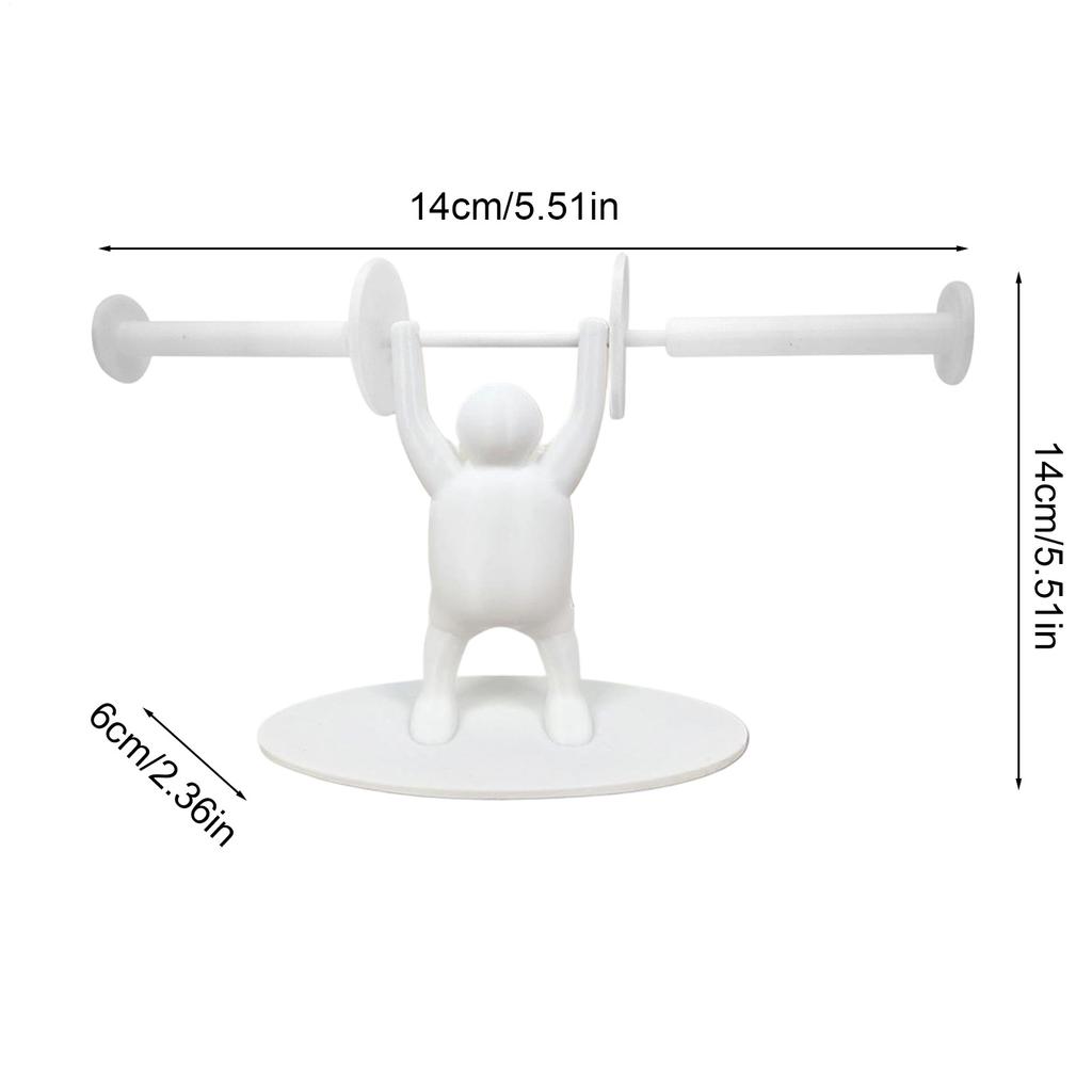 Counter Paper Towel Holder Horizontal Tissue Roll Storage Weight Lifting Men Decorative Paper Towel Holder For School Trips