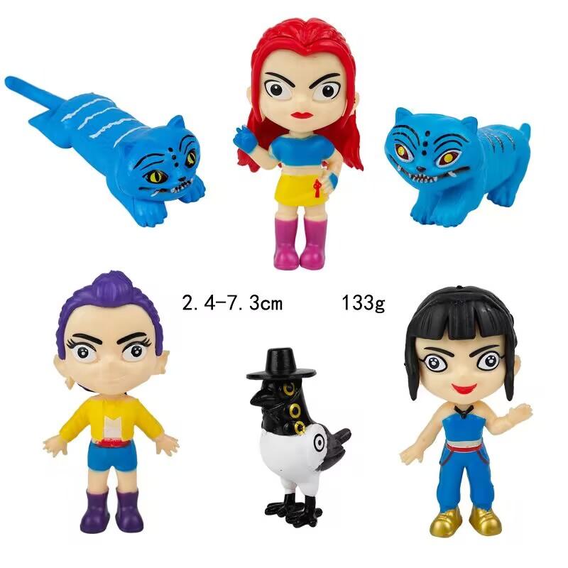 5PCS New Kpop Demon Hunters Girl Group Boy Group Figurine Toy Anime Peripheral Small Tiger Children's Ornament Toy