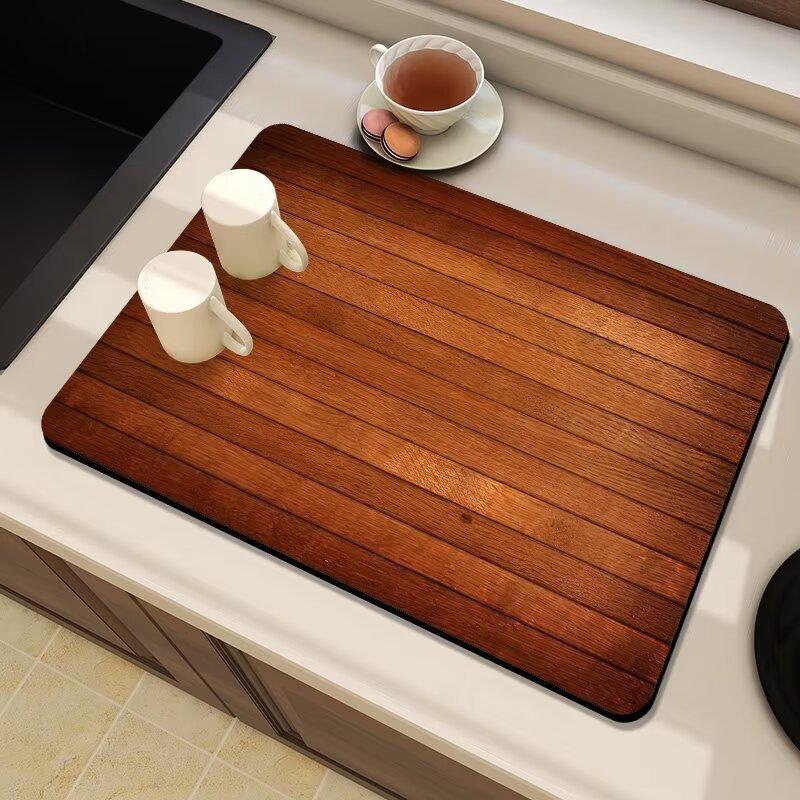 Amerikanischer Stil Massivholz Druck Kaffeemaschine Abtropfpads Geschirr Isolierung Saugfähige Abtropfpads Heim Desktop Dekor