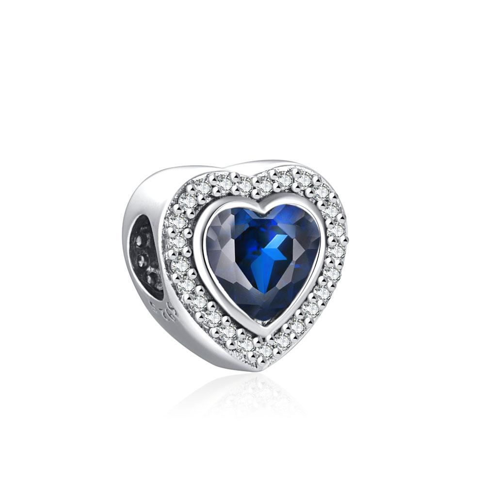 2025 Nový 925 Sterlingové Stříbro Modrá Řada Lesklý Zirkonový Korálek Přívěsek Náramek Náhrdelník Šperky Výroba Dárek pro Ženy