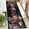 1Pcs Black Background With Colorful Clustered Non-Slip Washable Area Rug Runner for Entryway, Living Room, Bedroom & Patio