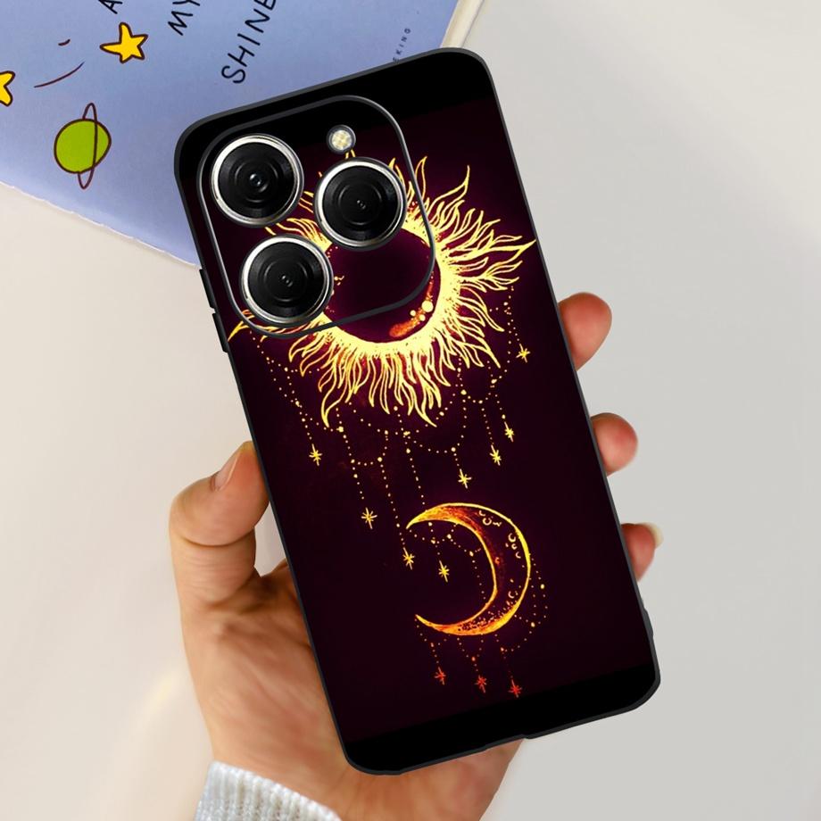 For Tecno Spark 20 Pro Case Liquid Silione Soft TPU Matte Cover Phone Mask On Spark20 20Pro 4G Luxury Pattern Cat Flower Cartoon