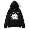 Men's hooded sweatshirt with Bubu and Dudu cartoon print, a fashionable and casual hip-hop style top for autumn and winter Harajuku fashion.
