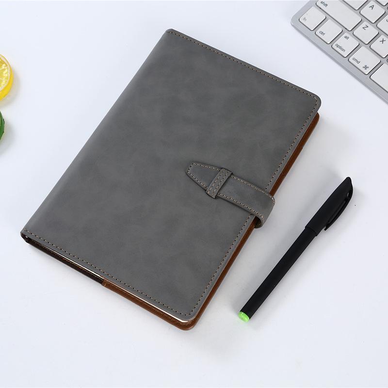 Customizable Color-Changing PU Leather Business Notebook with Buckle - B5 Size