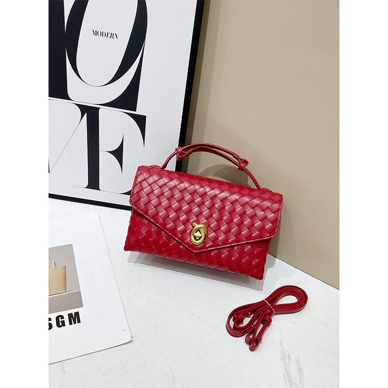 New Woven Bag Envelope Retro Briefcase Shoulder Portable Messenger Women's Bag