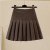 Stylish Grey Suit Skirt for Women, Pleated Mini Skirt with High Waistband