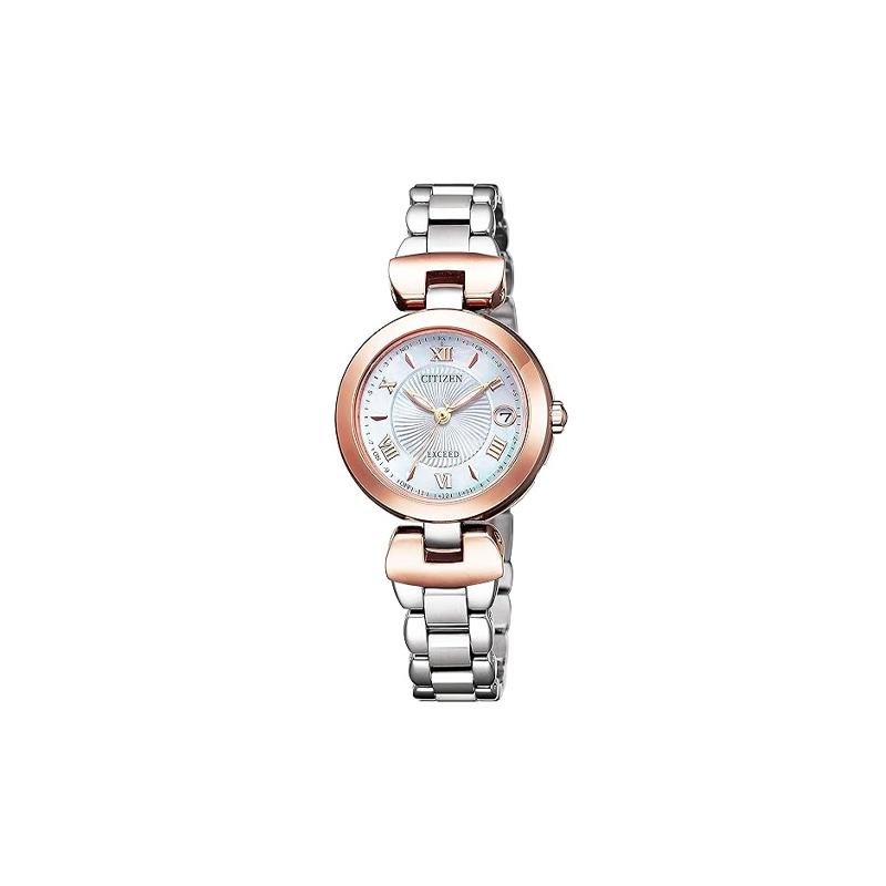 

CITIZEN 50-meter waterproof fashion style light Quartz titanium strap women s watch silver dial ES9425-54A синій