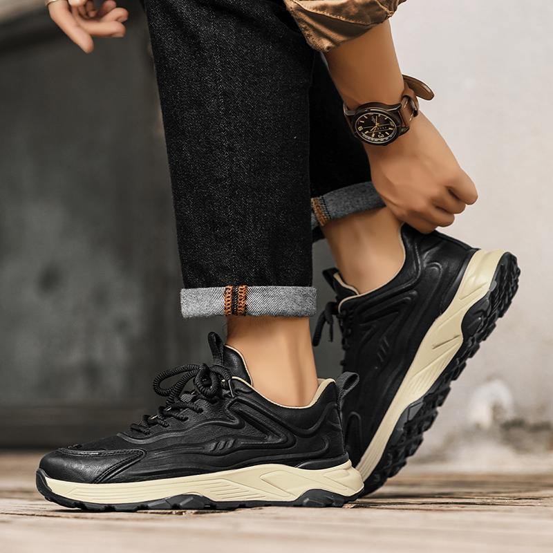 Fashion Hot Selling New Trendy Men's Sports Board Shoes Vintage and Versatile  Styles High Quality Youth Thick Soled Shoes Brown