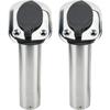 2Pcs 30 Degrees  Stainless Steel Fishing Rod Holder Flush Mount with Black PVC Cap and Liner Boat Rod Holder