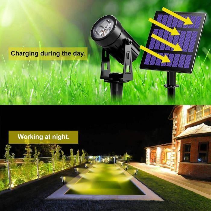 Spot solaire - t-sun - 4 pièces - étanche ip65 - 3000k led - installation facile