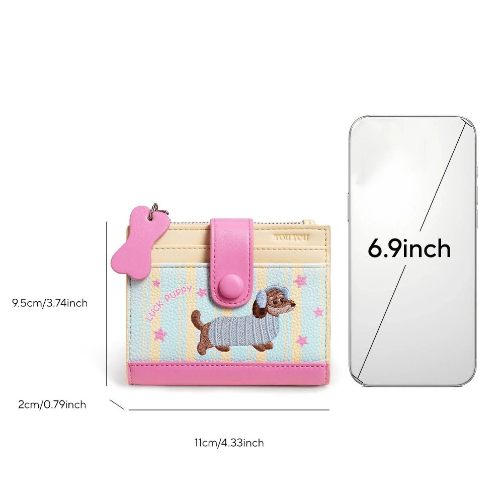 Zipper Cartoon Pu Wallet Dopamine Color Small Item Bag  Female/Girls