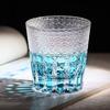 Sky Blue Hand-Carved Edo Kiriko Glass Cup 320ml New Style - Yu Lan (Jade Blue) Japanese Traditional Crystal Whiskey Glass