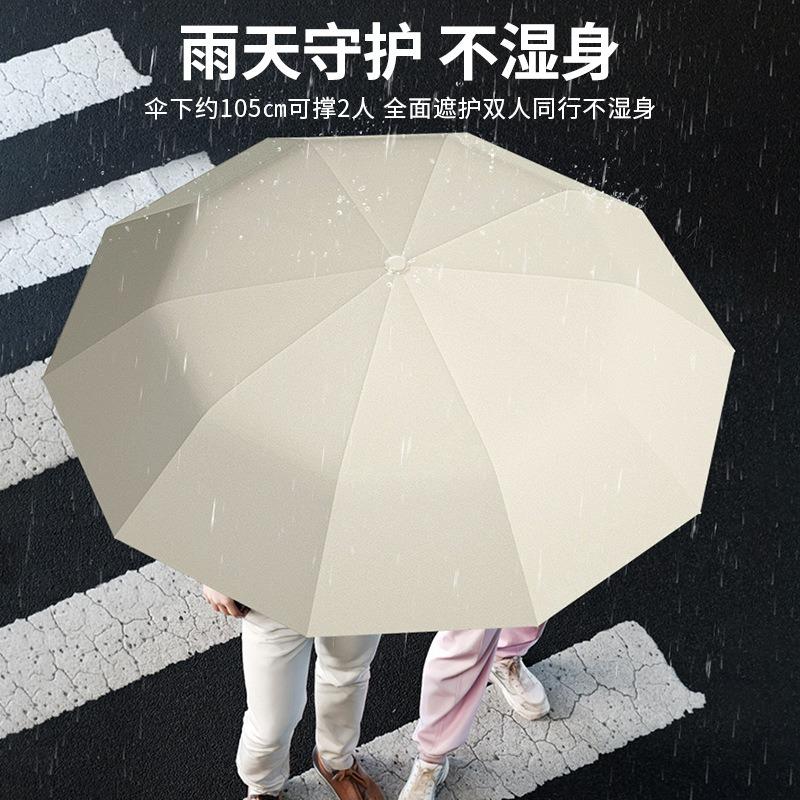 60 Double Keel Automatic Umbrellas, Men's Weather and Rain Folding Umbrellas, Double Enlarged Girls' Sunscreen Sun Umbrellas