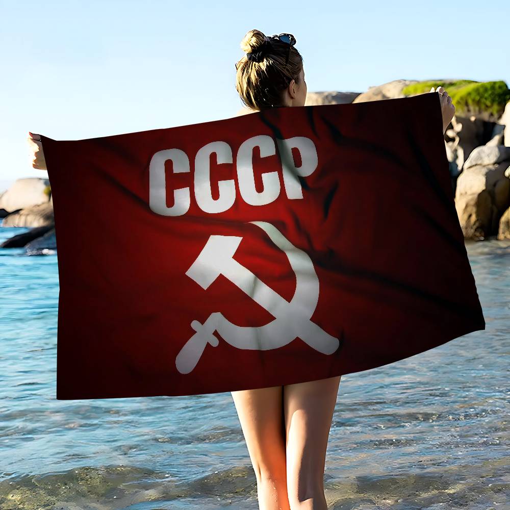 CCCP USSR Soviet Microfiber Printed Beach Towel Mountain Climbing Yoga Beach Swimming Running Absorbent Soft Towel