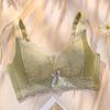 Twilight Clouds Double Breasts Anti-sagging No Steel Rim Lace Upper Support Adjustable Bra Set