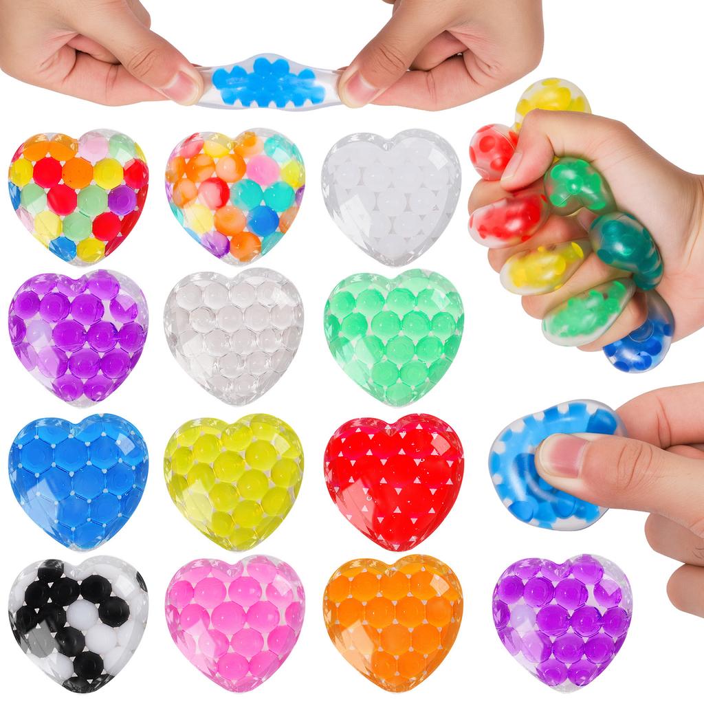 Heart Shaped Stress Relief Balls, Face Water Bead Toys, Sensory Balls For Kids Adults, Colorful Balls For Anxiety Relief,Classroom Prizes